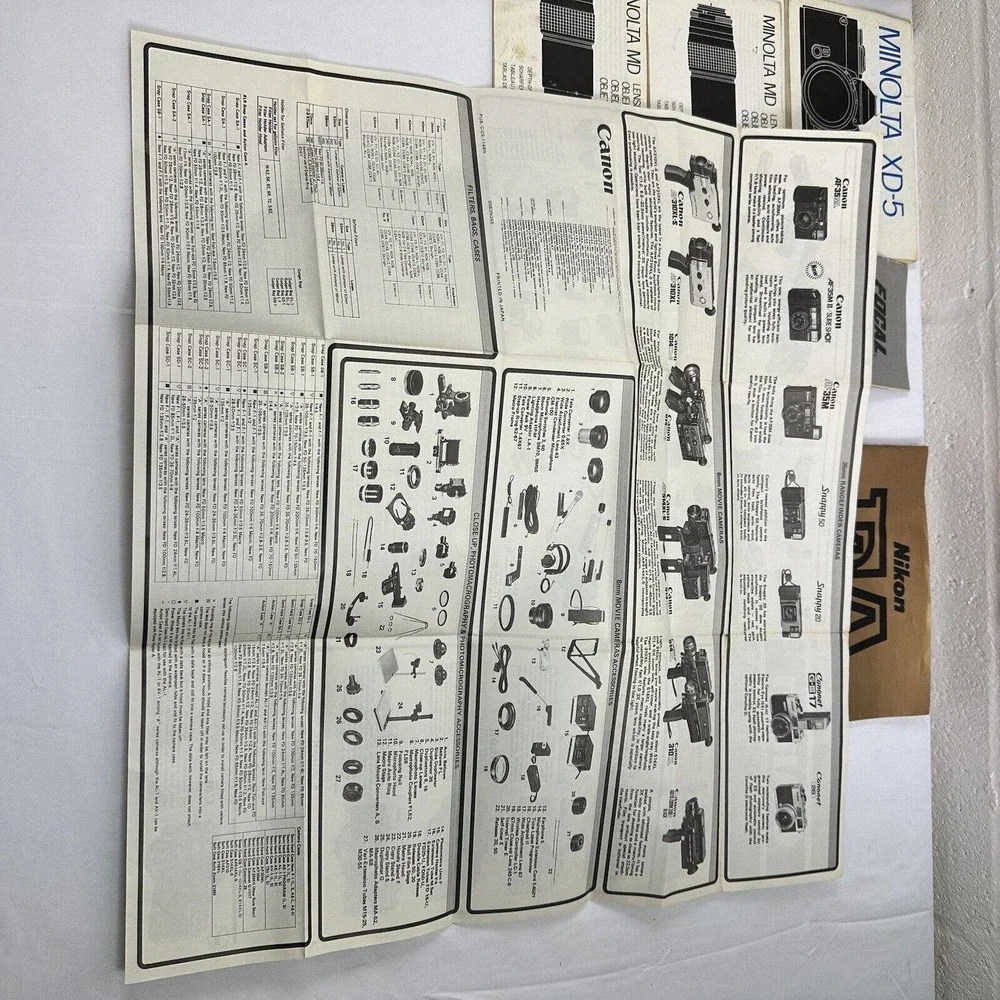 Canon, Nikon, Minolta, Olympus, Focal Vintage Brochures Bundle